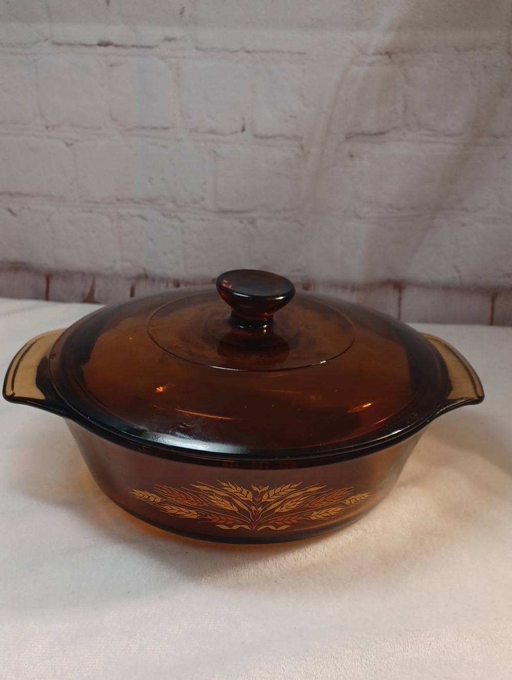 Fire king‎ 70s  Brown Wheat Casserole  Vintage#436